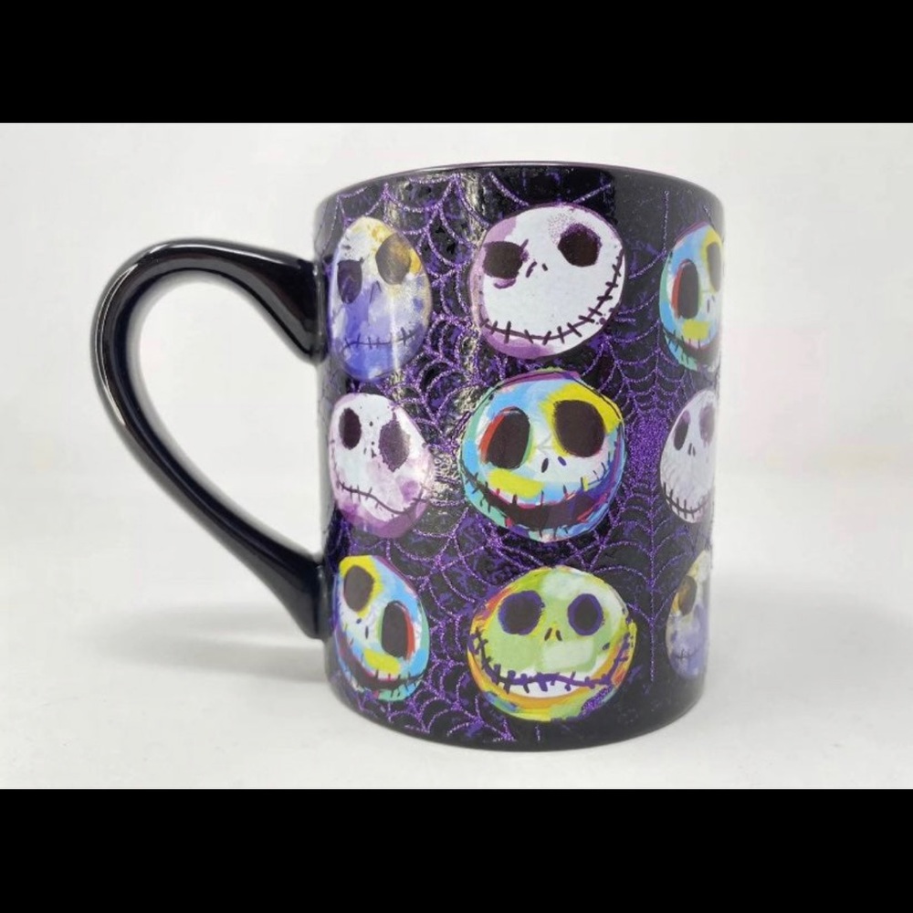 🖤Jack Skellington The Nightmare Before Christmas Coffee Mug Glitter Webs 💜
